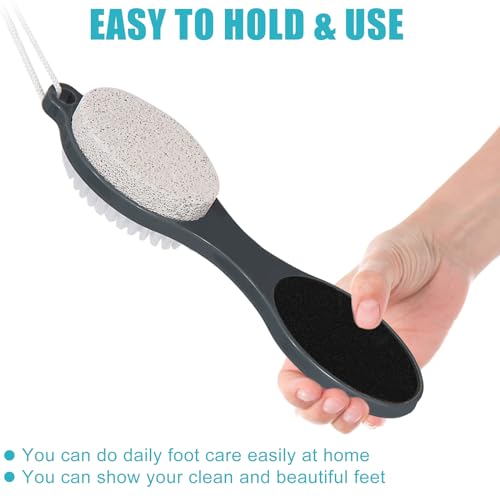 4-in-1 Foot File Callus Remover - 2 Pack Pedicure Foot Scrubber & Brush