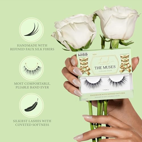 KISS The Muses, False Eyelashes, 'Noblesse', 12mm, Includes 1 Pair, Easy to Apply, Reusable Lash Clusters