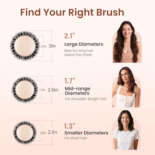 AIMIKE Rose Luxe 1.3 Inch Small Round Blowout Brush for Short Hair - Rose Gold