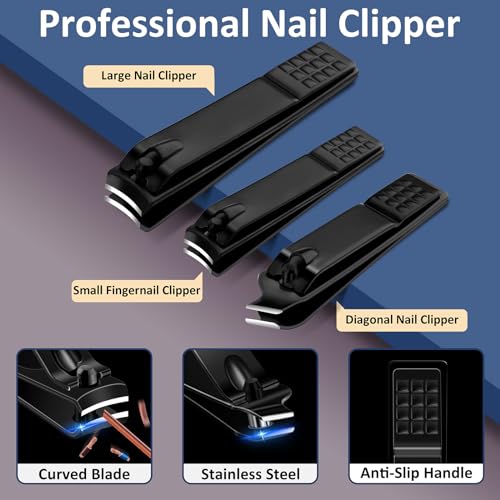 BLESWIN 10-Piece Manicure Pedicure Set with Leather Case