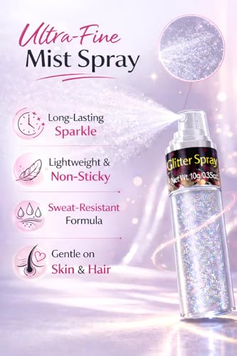 Sovano Holographic Hair & Body Glitter Spray - Ultra-Fine Shimmer