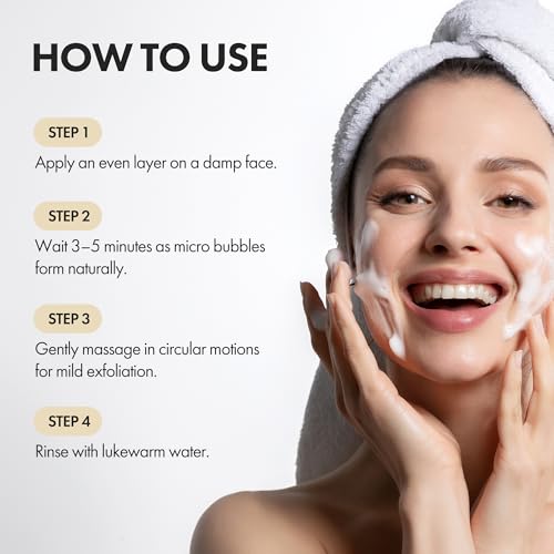 ELROEL 4-in-1 Bubble Cleanser with Rice Bran Extract - Hydrating & Exfoliating Facial Wash