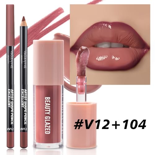 Beauty Glazed Lip Liner & Gloss Set - Rosewood Nude