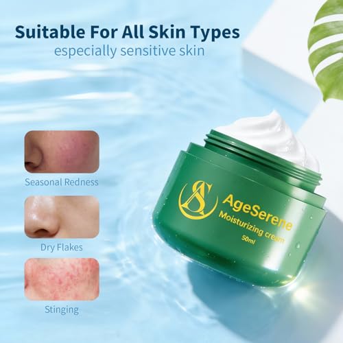 Daily Facial Moisturizer Cream, Formulated Without Common Irritants for Those with Sensitive Skin, Squalane & Hyaluronic Acid, Moisture Barrier Repair, Long Lasting Hydration£¬1.7 fl oz