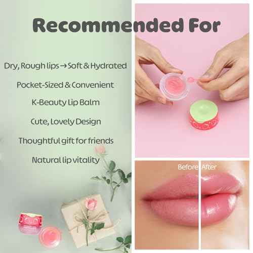 Look At Me Strawberry Honey Moisturizing Lip Balm, Natural Ingredients, Semi-Glossy, Natural Pink, Korean Skin Care, Long-Lasting Moisture, Gifts For Women (0.2 fl.oz.)