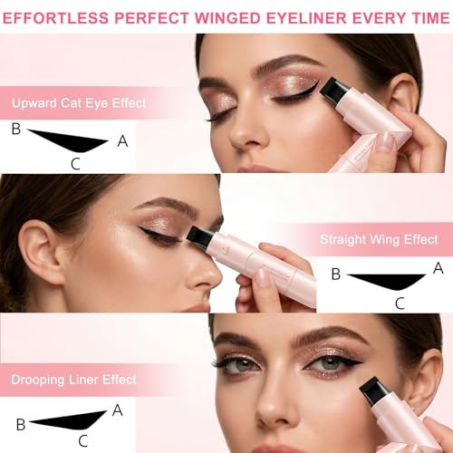 Winged Eyeliner Stamp Pen - Dual-Ended Cat Eye Makeup Tool