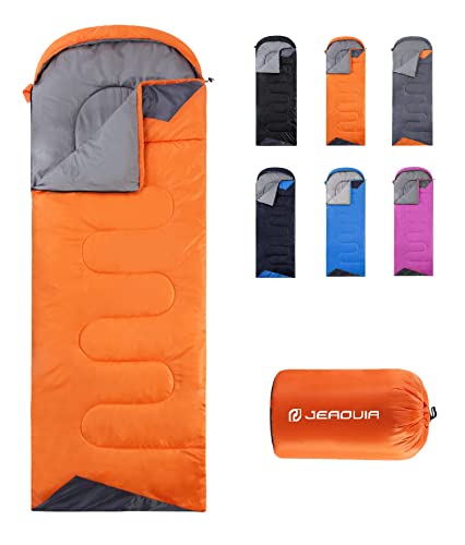 Sleeping Bags for Adults Women Backpacking Lightweight Waterproof- Summer Weather Sleeping Bag for Girls Warm Camping Hiking Outdoor Travel Hunting with Compression Bag(Orange)