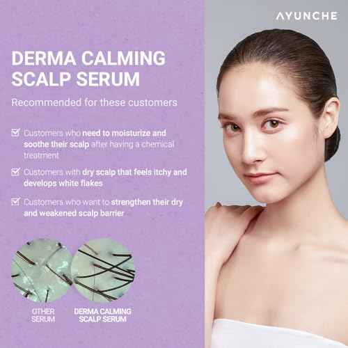 AYUNCHE Derma Calming Hair Serum 2.7 fl oz (80ml) [For Dry & Weakened Scalp] | Moisturizing and Soothing | Cica Hair Care | Vegan | Korean Salon Brand