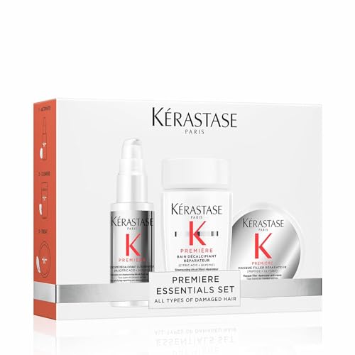 Kerastase Premiere Discovery Set For Damaged Hair - Repairing Mini Pre-Shampoo, Shampoo and Mask For Weakened and Damaged Hair Types, Hydrates, Controls Frizz and Strengthens