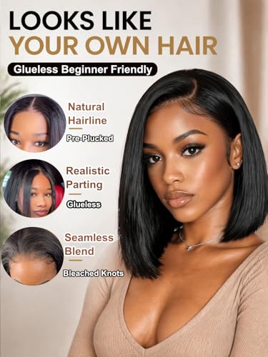 10-Inch Straight Bob Wig - 7x5 Lace Front Glueless Human Hair