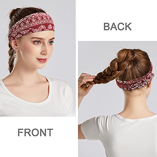 YONUF Boho Wide Headbands for Women (6 Pack)