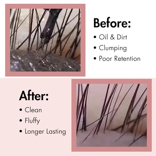 Pretty Memory Lash Shampoo Kit with Fan - Gentle Eyelash Cleaner & Extension Safe