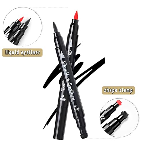 Linble Stamp Eyeliner Set - 2-in-1 Red & Black Liquid Eye Pens