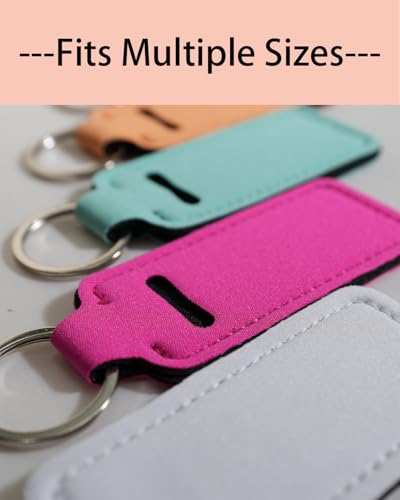 Chapstick Holder Keychain - 12 Pack Lipstick & Lip Balm Organizer