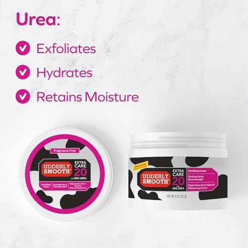 Udderly Smooth Extra Care Hand/Body Cream with 20% Urea, Replenishing, Fragrance Free, 8 OZ - 3 Pack