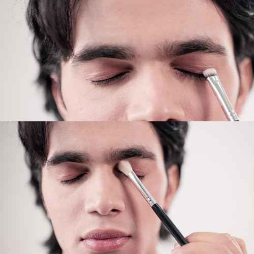 Bueart Design 15Pcs Pro Natural Hair Eyeshadow Makeup Brush Set kits for powder cream liquid eyeshadow blending, Luxury Professional Goat and Pony Hair Bristles Precision eyeshadow brushes