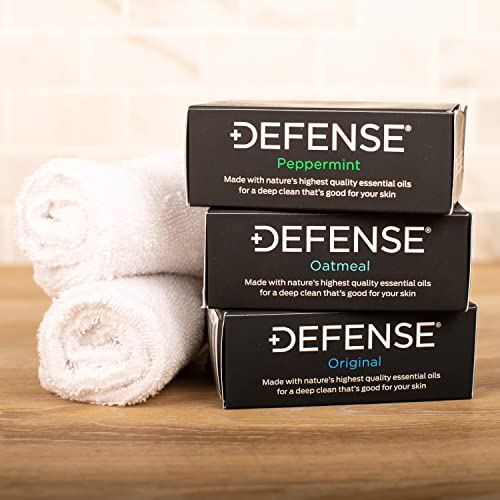 Defense Soap Bar Variety 3-Pack - Original Tea Tree, Peppermint, Oatmeal + Antifungal Medicated Bar Soap + Acne Care Bar Soap 4.2oz | 2% Salicylic Acid, Tea Tree & Eucalyptus Essential Oils
