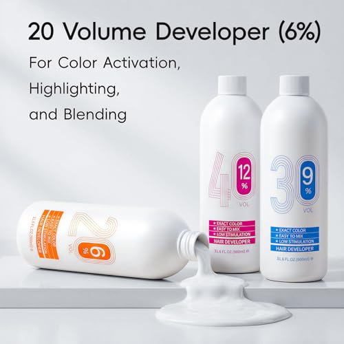 20 Volume Hair Developer Cream, 900ml - Hair Bleach Lightener