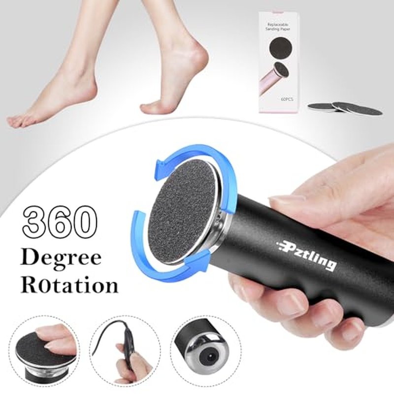Electric Foot Callus Remover with Adjustable Speed & 60 Sandpaper Discs