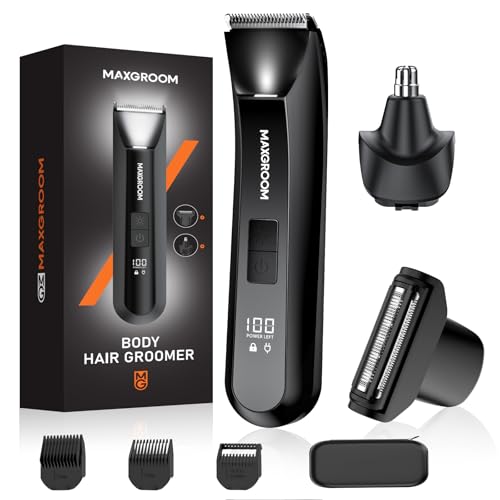 MAXGROOM 3-in-1 Body Hair Trimmer for Men, IPX7 Waterproof