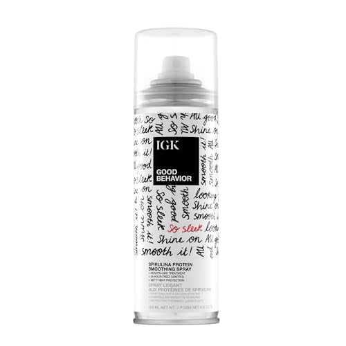 IGK Good Behavior Smoothing Spray - 4-Day Frizz Control & Heat Protectant, 5.6 Oz