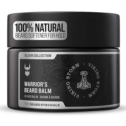The Beard Struggle Warrior¡¯s Beard Balm - Silver Collection, Viking Storm - Non-Greasy Low-Hold Formula, Luxurious Cologne-Grade Fragrances 100% Natural Ingredients - 50g / 1.76 US. oz.