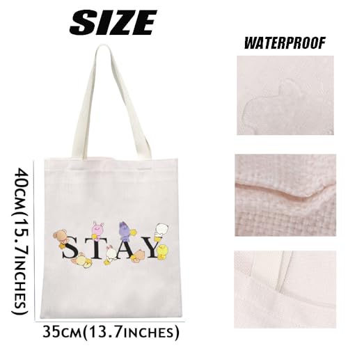 MEIKIUP Stay Fandom Makeup Bag Korean Group Makeup Bag Gift Character Cosmetic Bag Korean Group Fans Gift (STAY Tote Bag)