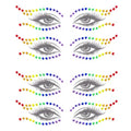 Rainbow Face Gems Stickers, 4 Sets Self-Adhesive Eye Jewels