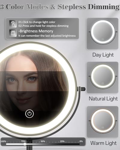 Lighted Magnifying Makeup Mirror 30X/1X with Rechargeable Battery