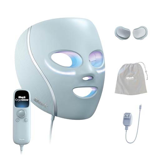Shark CryoGlow LED Face Mask with Under-Eye Cooling, Blue Frost