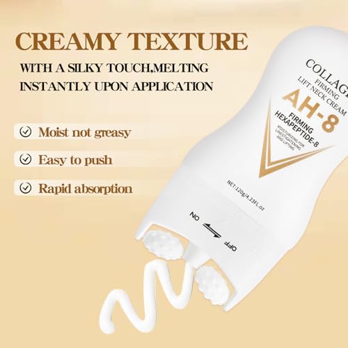 AH-8 Firming Neck Cream, Collagen Neck Cream for Tightening and Firming, Neck Tightening Cream, Moisturizing, Skin Care for Women and Men, Day and Night Use, 120g
