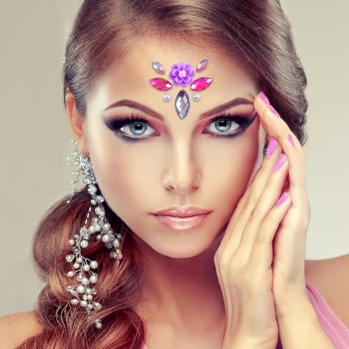 16Pcs Face Gems Stickers Diamond Rhinestone Forehead Decals