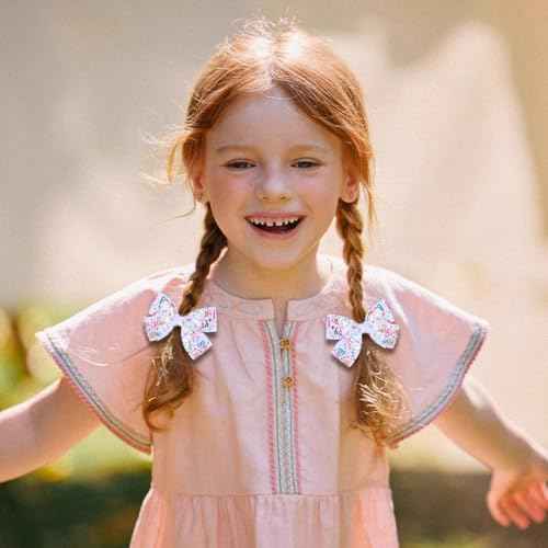 3" Happy Birthday Hair Bow for Baby Girls 1 2 3 4 5 6 Years Glitter Sprinkle Decorations Confetti Ice Cream Party Pink Dress Accessories Gift for Toddlers Teens Kids Her Birthday