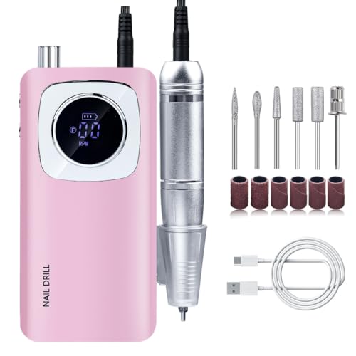 Electric Nail Drill 45000RPM Rechargeable with Bits