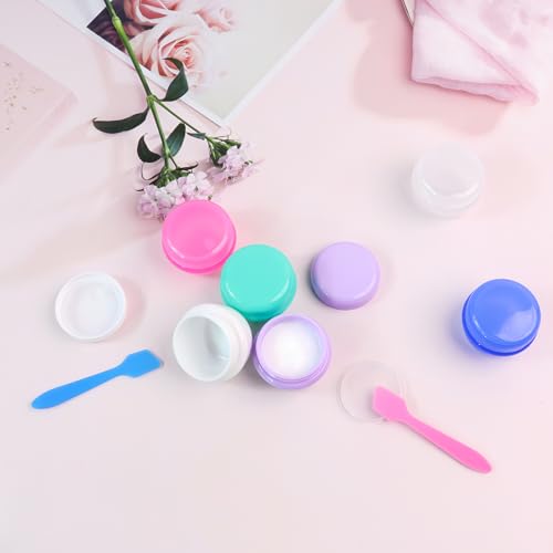 6 Pcs 20ml Small Travel Containers - Convenient Travel Size Containers for Toiletries, Creams, Lotion, Essential Compact Size for Traveling (Includes 2 Small Spoons)