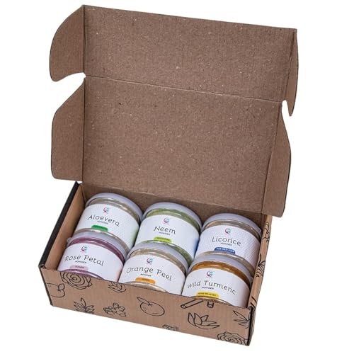 Ayurvedic Herb Powder Sampler - 6 Natural Skin Care Powders 1oz Each