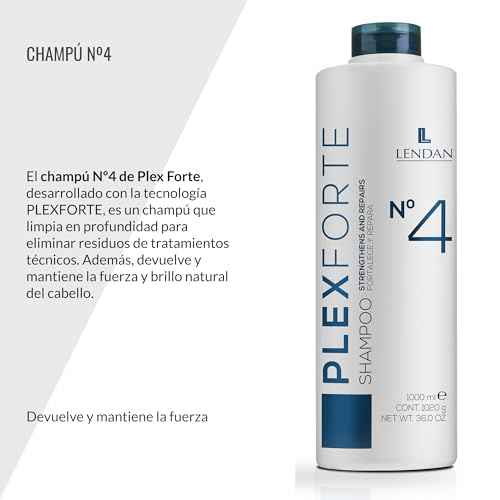 Lendan - Repair Shampoo - Plex Forte N¨¬4 Shampoo - 1000 ml - Repairs and Strengthens Hair - Deep Cleanses - Normalizes Hair pH - Anti-Frizz - Deep Hair Hydration