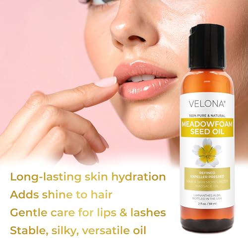 velona Meadowfoam Seed Oill 2 Fl Oz | 100% Pure and Natural Carrier Oil | Refined, Expeller Pressed | Skin, Hair, Body & Face Moisturizing | Use Today - Enjoy Results