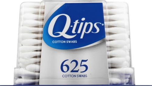 Q-tips Cotton Swabs For Hygiene and Beauty Care Original Cotton Swab Made With 100% Cotton 625 Count, WHITE (Pack of 2)