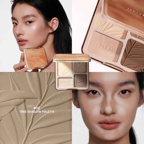 JUDYDOLL Highlight & Contour Palette, All-in-One Matte Highlighter Contour Compact, Blendable Face Makeup for Beginners (02)