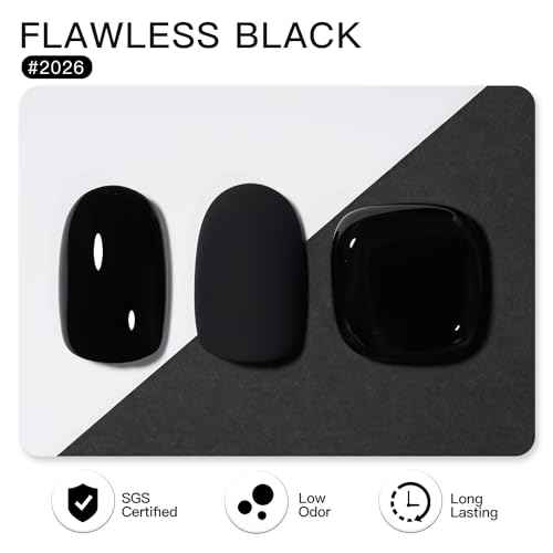 GAOY Black Gel Nail Polish, 16ml Soak Off Gel Polish, UV Light Cure for Nail Art DIY Manicure at Home, 2026 Flawless Black