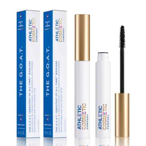 The G.O.A.T Waterproof Mascara - Clean, Nontoxic, Vegan, Smudge Proof, Sweatproof, Sustainable, Infuse lashes with Peptides & Hyaluronic Acid, Volumizing & Amplifying
