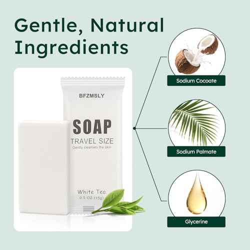 200 Pack Bulk Wrapped Hotel Bar Soap, 0.5 oz (15g), White Tea Scent ? Mini Guest Soaps for Hotels, Airbnb, Vacation Rentals, Travel Toiletries, Individually Wrapped