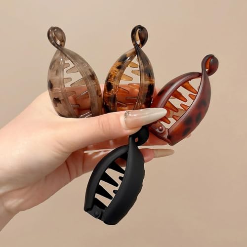 YIHONGYAN Small Banana Hair Clips - Matte Vintage Hair Claws, 4 Pcs