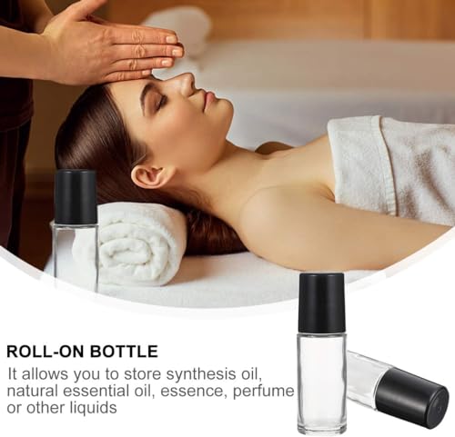 2Pcs 30ml Glass Essential Oil Roller Bottles with Funnel