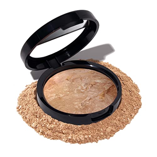 LAURA GELLER Baked Balance-n-Brighten Foundation with Retractable Airbrush Kabuki Brush Makeup Set, Medium (2 PC)