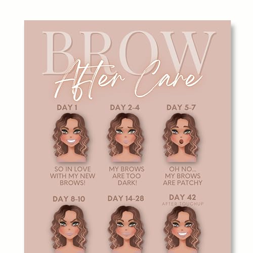 PMU Eyebrow Aftercare Instruction Cards - 35 Pack