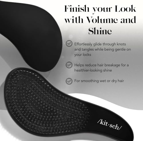 Kitsch Gentle Detangling Hair Brush - Flexible Bristles for Wet or Dry Hair