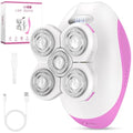 Electric Razors for Women,Rechargeable Body Shaver, Wet and Dry Use, Cordless Electric Razor Hair Remover Anti-Slip Lady Trimmer for Women's Leg, Hand, Bikini and Face Sensitive Skin (5 Head-Rose)