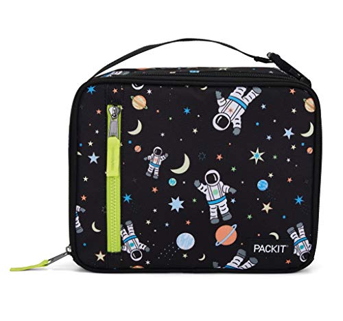 PackIt Freezable Classic Lunch Box, Spaceman, Built with EcoFreeze Technology, Collapsible, Reusable, Zip Closure With Zip Front Pocket and Buckle Handle, Perfect for School Lunches